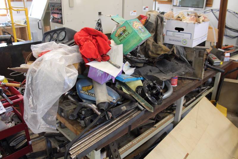 lot 126 image: Motorcycle Parts, Scrap, Hardware, Table, And More