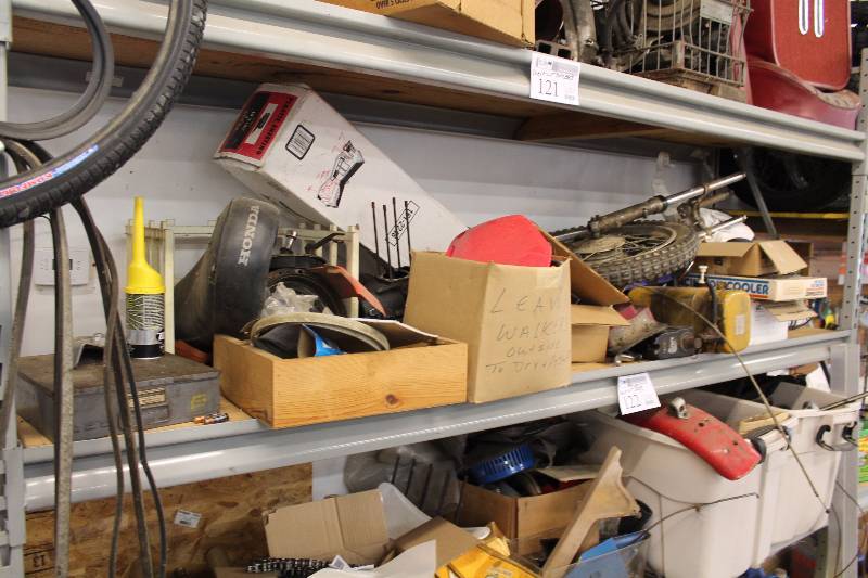 lot 122 image: Motorcycle Parts - Tires, Wheels, Suspension Parts, Oil Cooler, And More