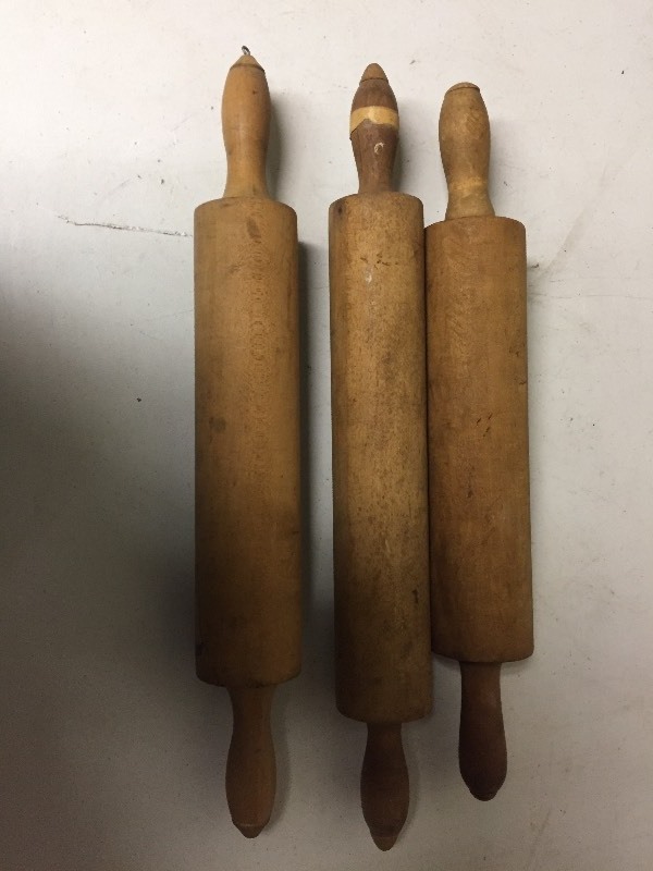 lot 60 image: 3 Wooden Rolling Pins