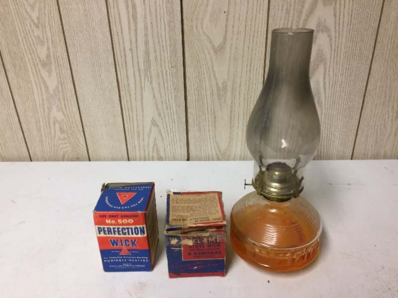 lot 139 image: Oil Lamp & Boxes of Wick