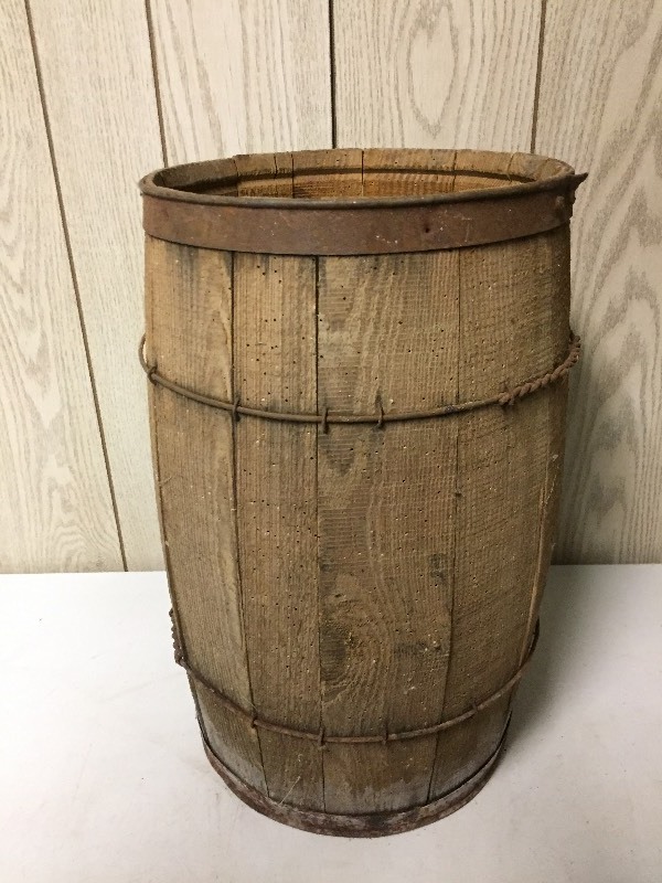 lot 130 image: Wooden Barrel - Wire Tied