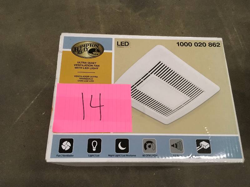 Hampton Bay 80 CFM Ceiling Exhaust Fan with LED Light and Nightlight