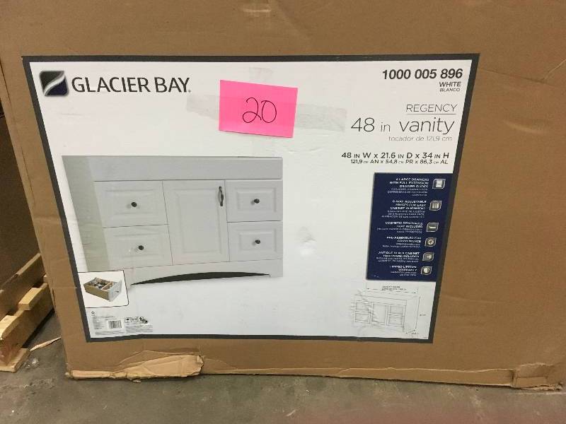 Glacier Bay Regency 48 In. Vanity Cabinet Only In White
