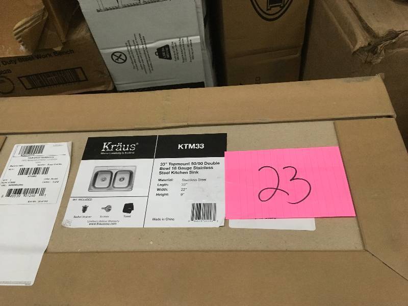 Kraus 33 inch Topmount 5050 Double Bowl 18 gauge NEW
