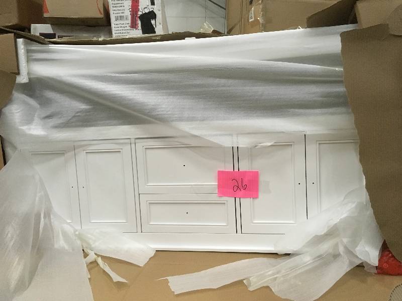 Home Decorators Gazette 60 in. W Bath Vanity Cabinet Only in White for Center Bowl Design retails $799
