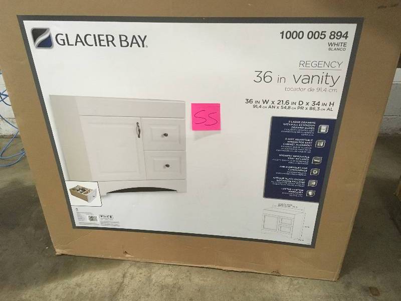 Glacier Bay Regency 36 in. W Bath Vanity Cabinet Only in White