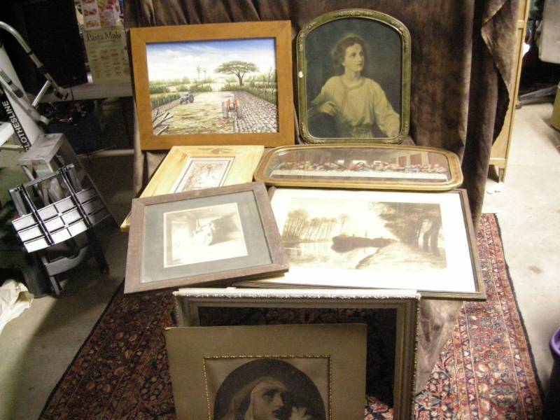 lot 46 image: Vintage Larger Pictures, Frames