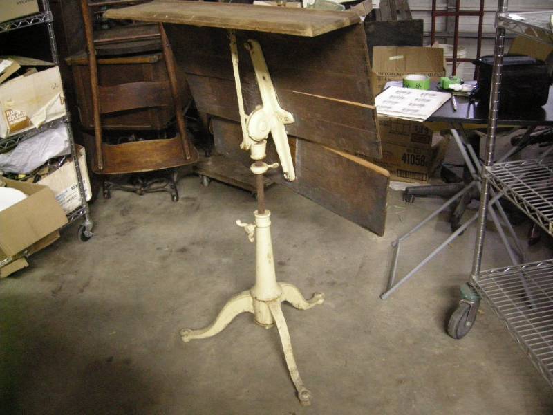lot 49 image: Antique Cast and Wood Easel
