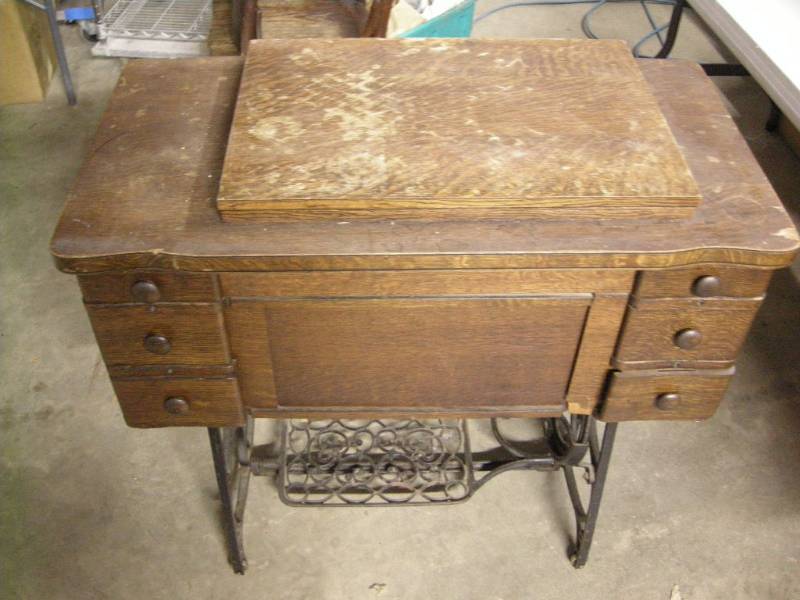 Antique Franklin Treadle Sewing Machine Estate Antiques and Household