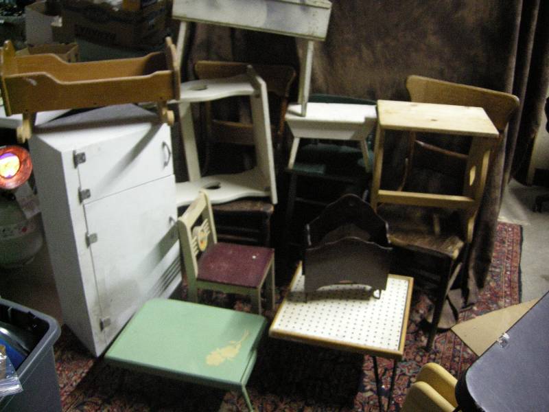 lot 69 image: Antique Chairs, Stool, Benches, Childs