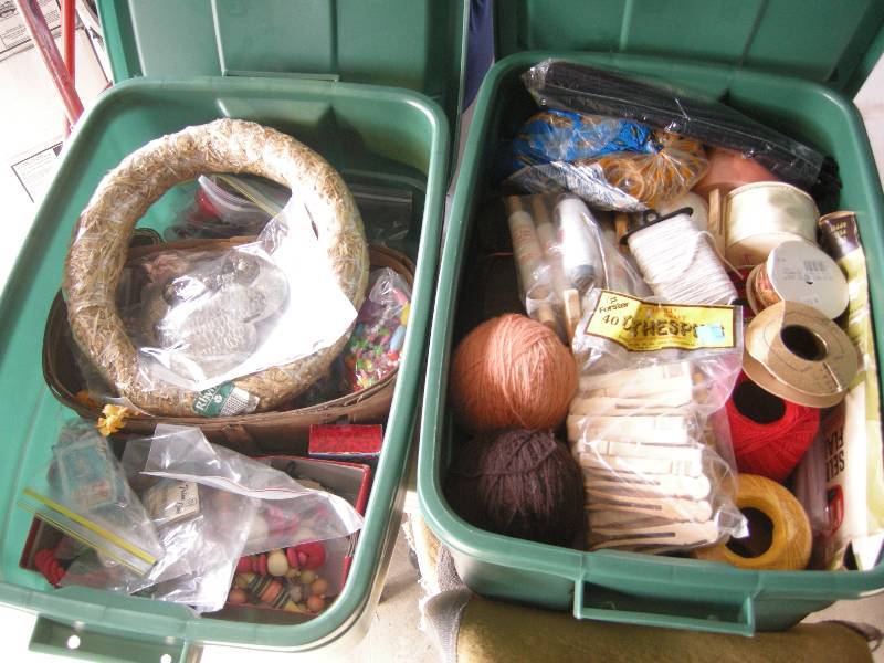 lot 83 image: 2 Totes Craft Supplies