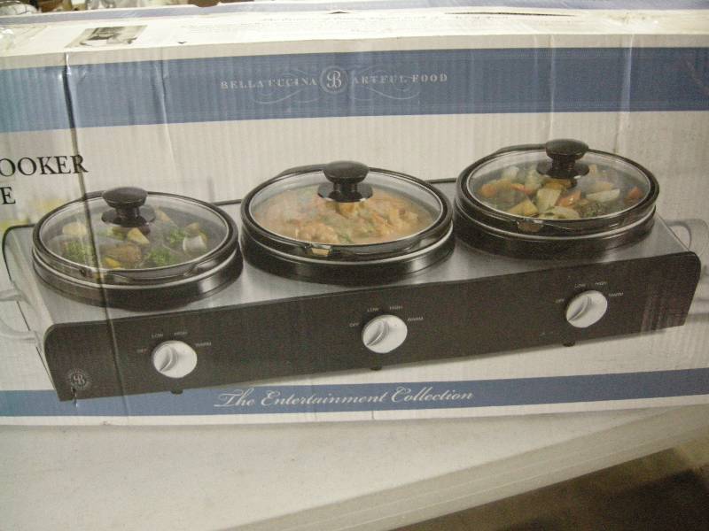 lot 103 image: Newish Triple Slow Cooker
