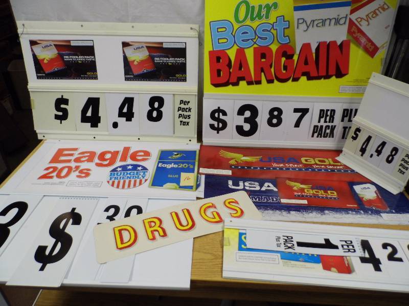 lot 16 image: Store Tobbacco Signs