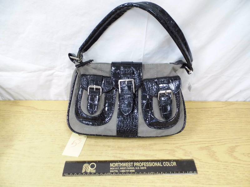lot 53 image: Black  Grey Purse