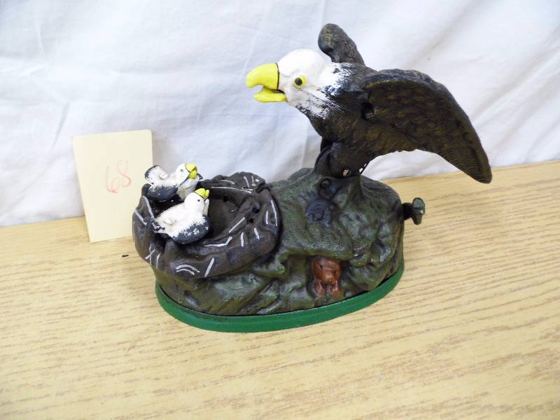 lot 68 image: Eagle Cast Iron  Bank