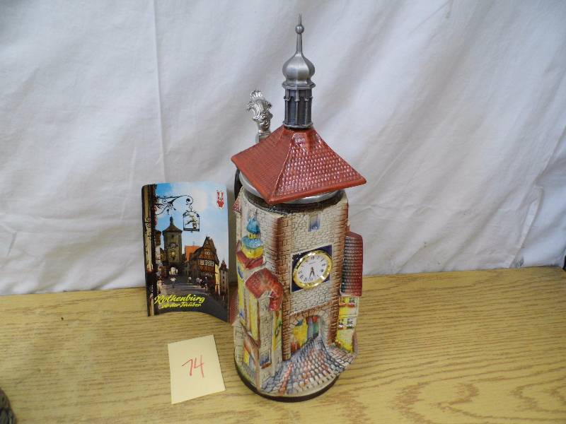lot 74 image: German Stein w Clock