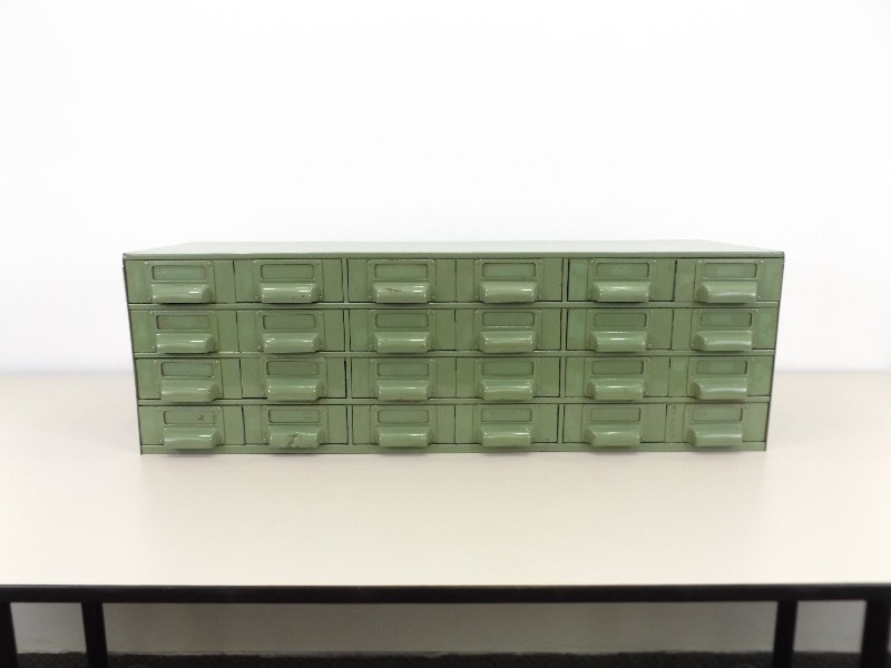 Metal 24 Drawer Parts and Hardware Cabinet Shelf