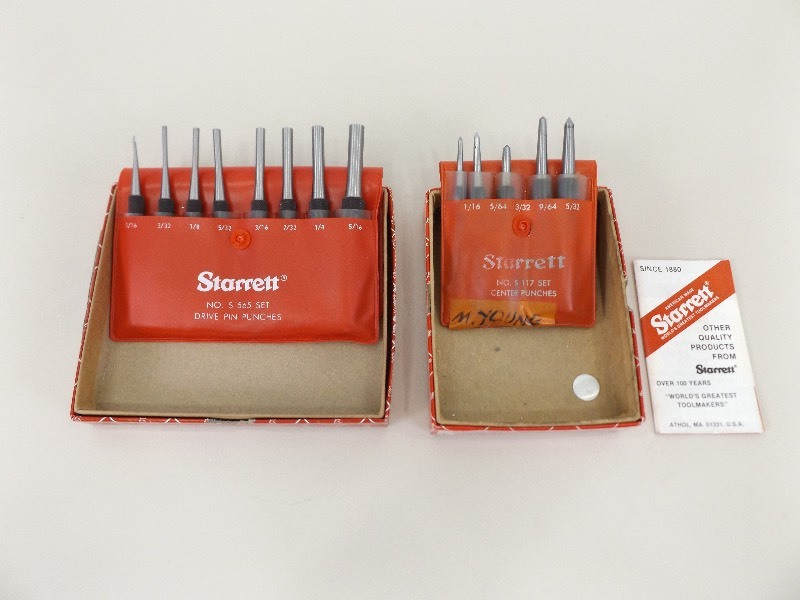 Starrett Pin Punch #S-565 and Center Punch #S-117 Sets