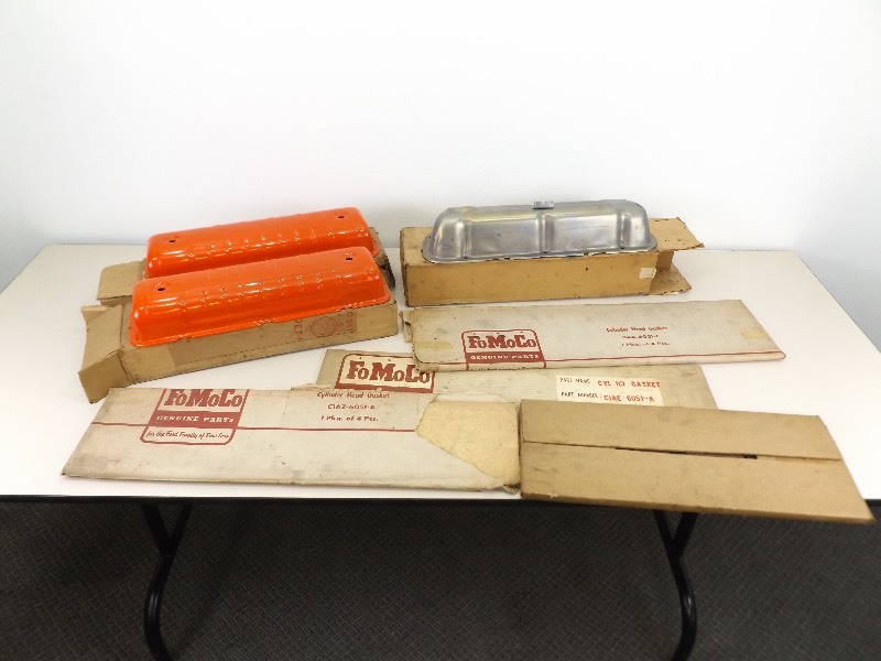 Lot of NOS Vintage Ford Valve Covers, Gaskets etc.