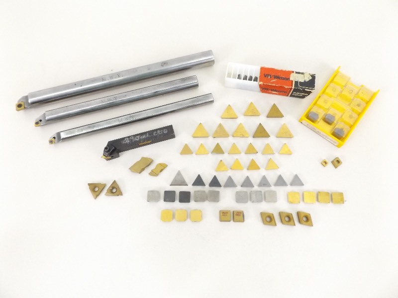 Lot of Various New and Used Carbide etc. Inserts, Holders, etc.