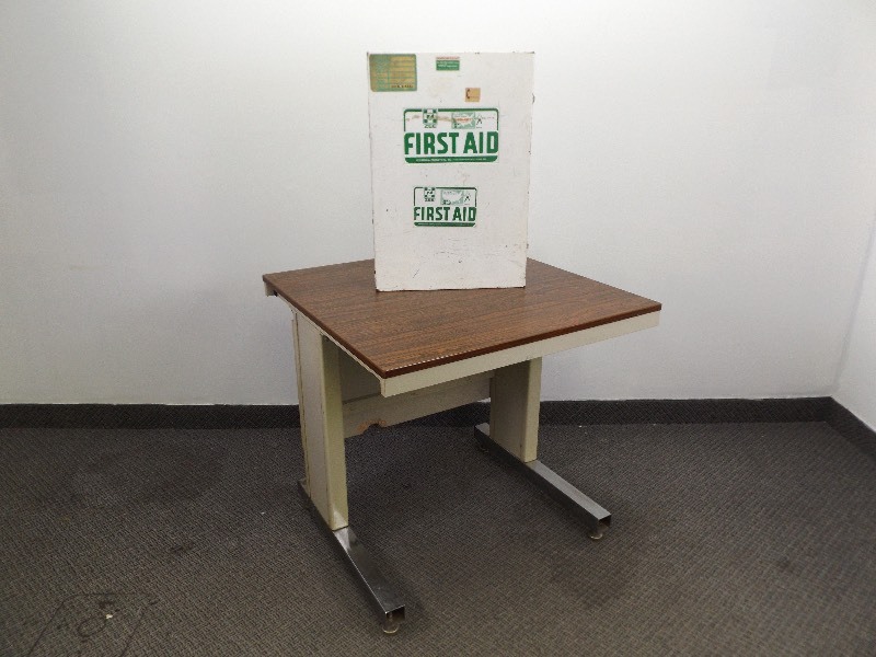 Metal First Aid Box and Shop Computer Desk