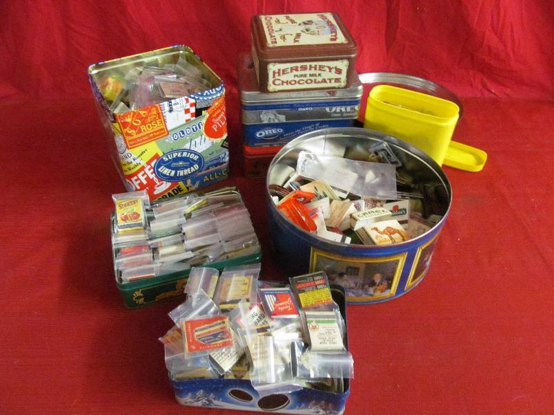 lot 40 image: collectable matchbooks, tins
