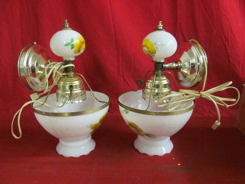 lot 44 image: vintage wall lamps