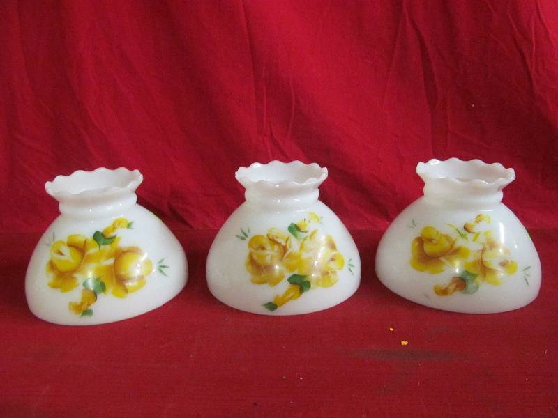 lot 45 image: vintage wall lamp shades