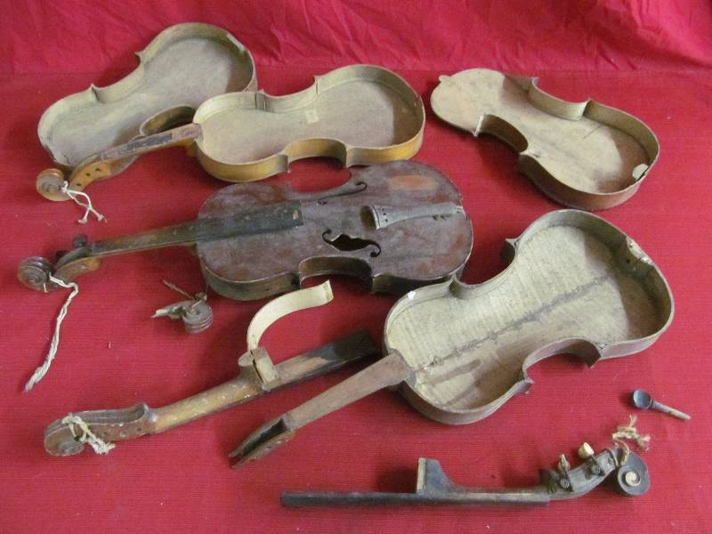 lot 46 image: vintage violin bodies