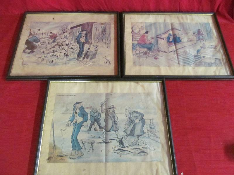 lot 141 image: vintage cartoon prints