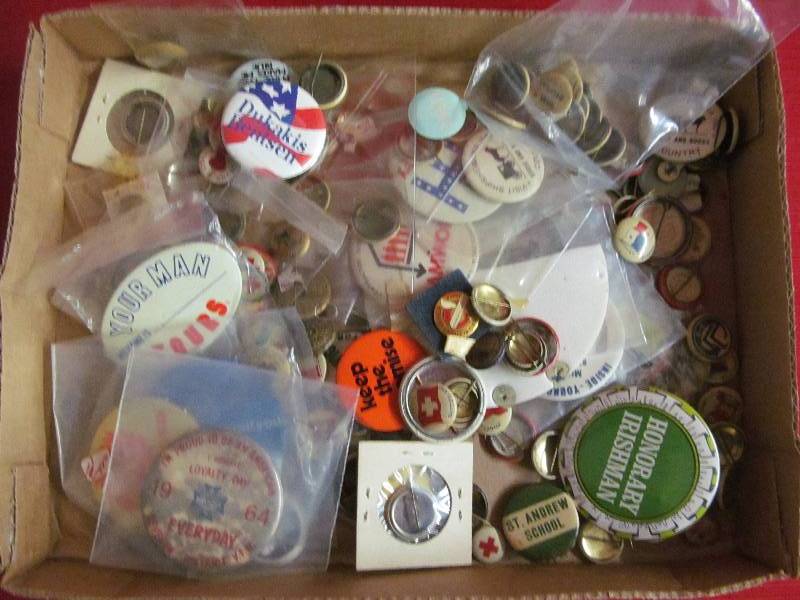 lot 243 image: vintage political pins