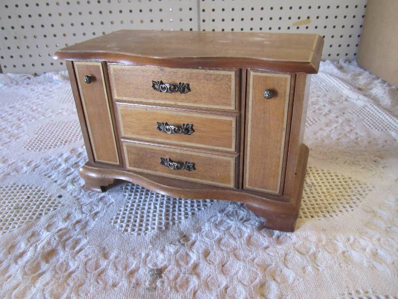 Wood Jewelry Box full of misc Jewel...