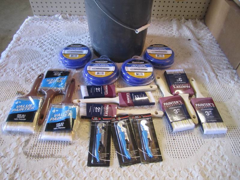 Lot of Paint Brushes Trimmer Line a...