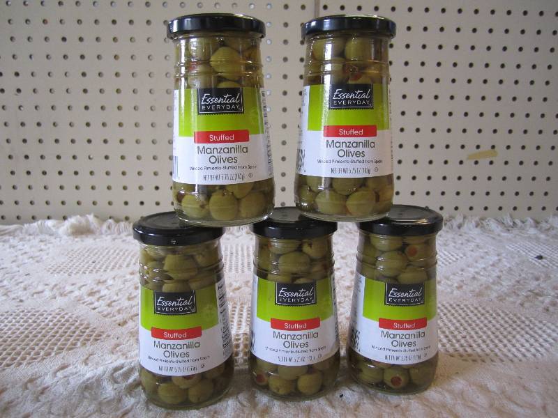 Lot of 5 Jars Stuffed Manzanilla Ol...