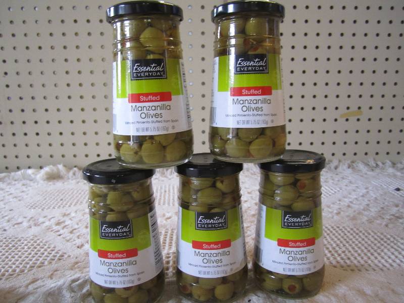 Lot of 5 Jars Stuffed Manzanilla Ol...