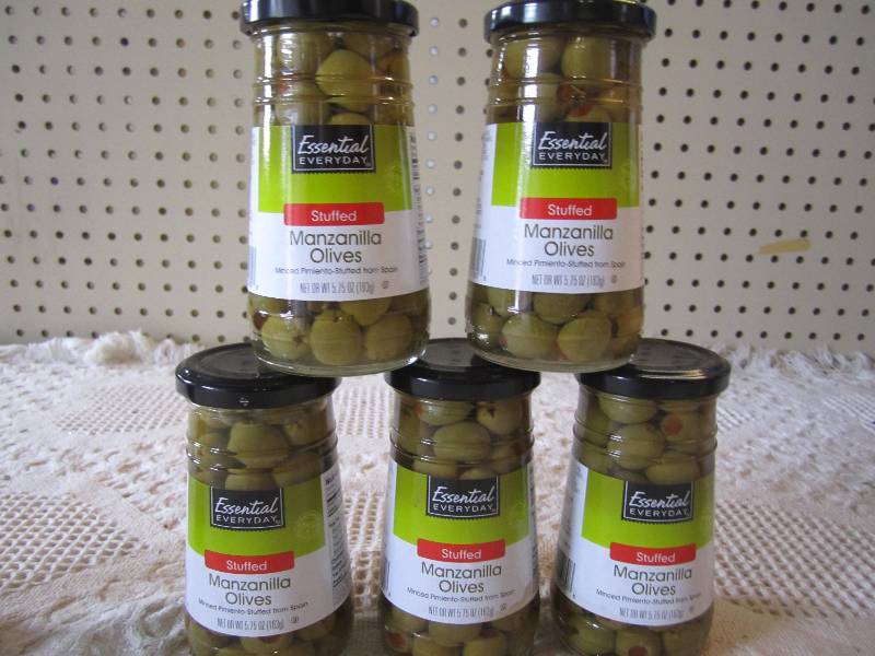Lot of 5 Jars Stuffed Manzanilla Ol...