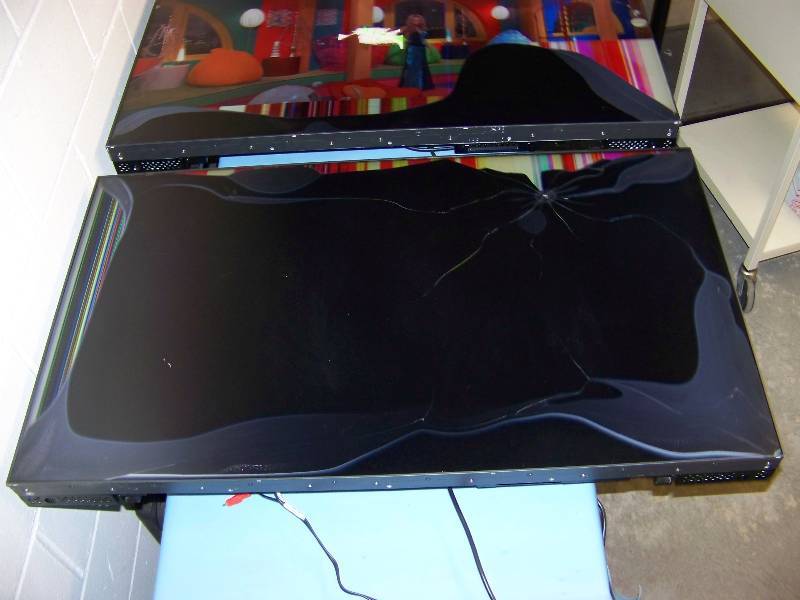 lot 99 image: (2) 46, NEC, MultiSync, Flat Screen Displays  Monitors for PARTS  REPAIR