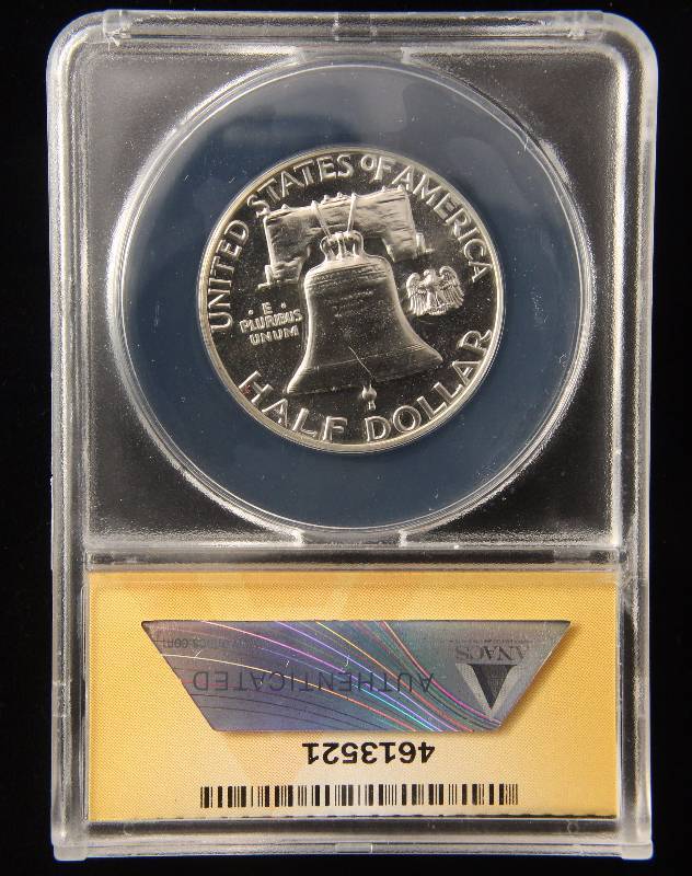 1957 PROOF FRANKLIN SILVER HALF DOLLAR PF66 ANACS