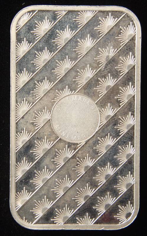 1 TROY OZ. .999 FINE SILVER BAR SUNSHINE MINTING