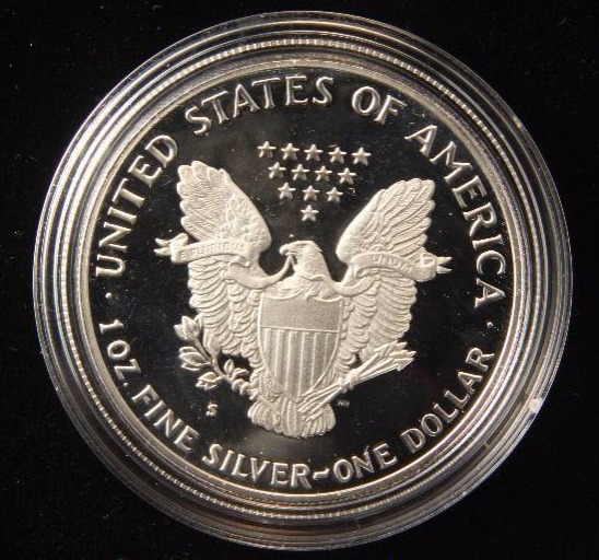 1987 PROOF AMERICAN SILVER EAGLE 1 TROY OZ. .999 FINE SILVER IN AIRTITE
