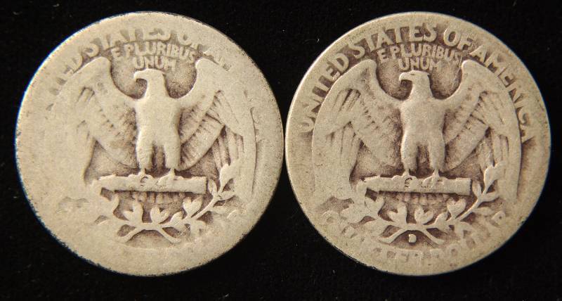 1934 & 1934-D WASHINGTON SILVER QUARTERS