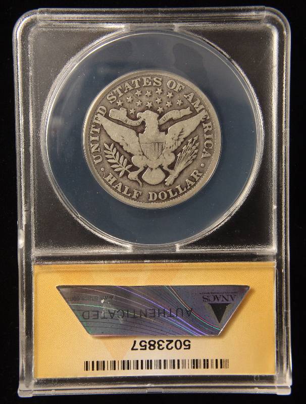 1914 BARBER SILVER HALF DOLLAR G6 ANACS BETTER DATE COIN