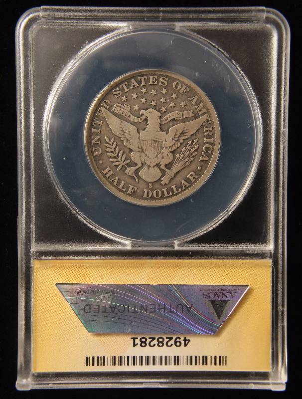 1914-S BARBER SILVER HALF DOLLAR VG8 ANACS