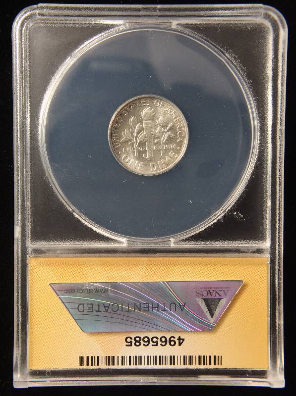 1947-S ROOSEVELT DIME MS65 ANACS WITH NICE COLOR