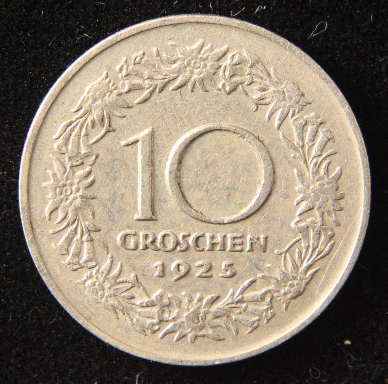 1925 AUSTRIA 10 GROSCHEN XF
