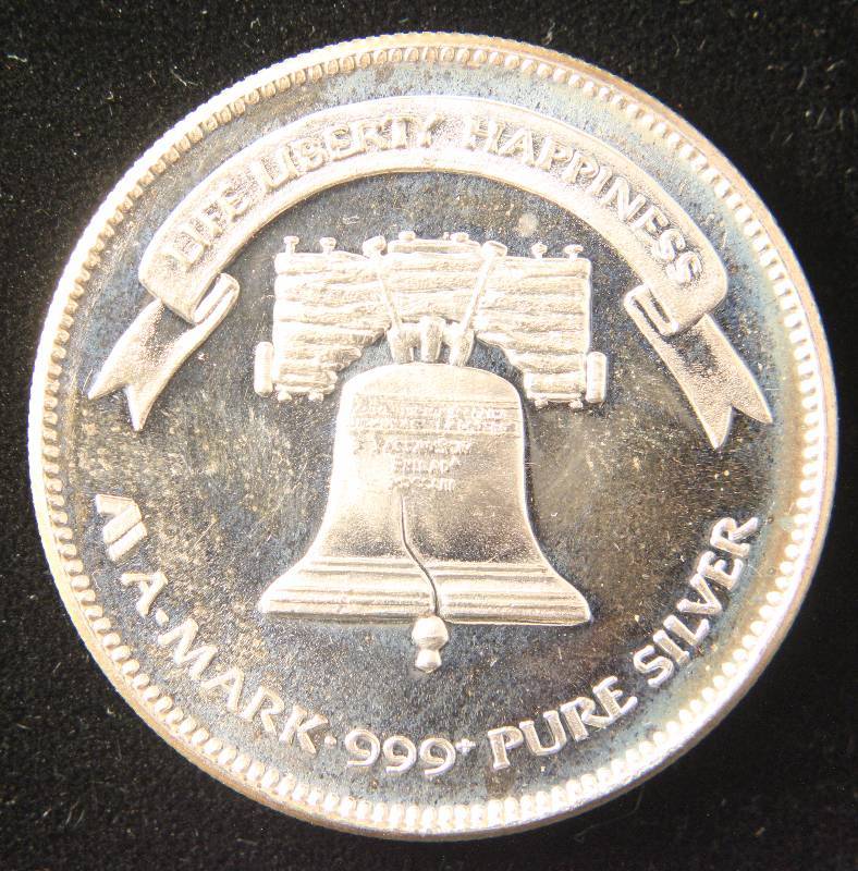 1 TROY OZ. .999 FINE SILVER VINTAGE 1982 A-MARK LIBERTY