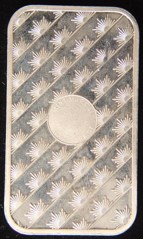 1 TROY OZ. .999 FINE SILVER BAR SUNSHINE MINTING
