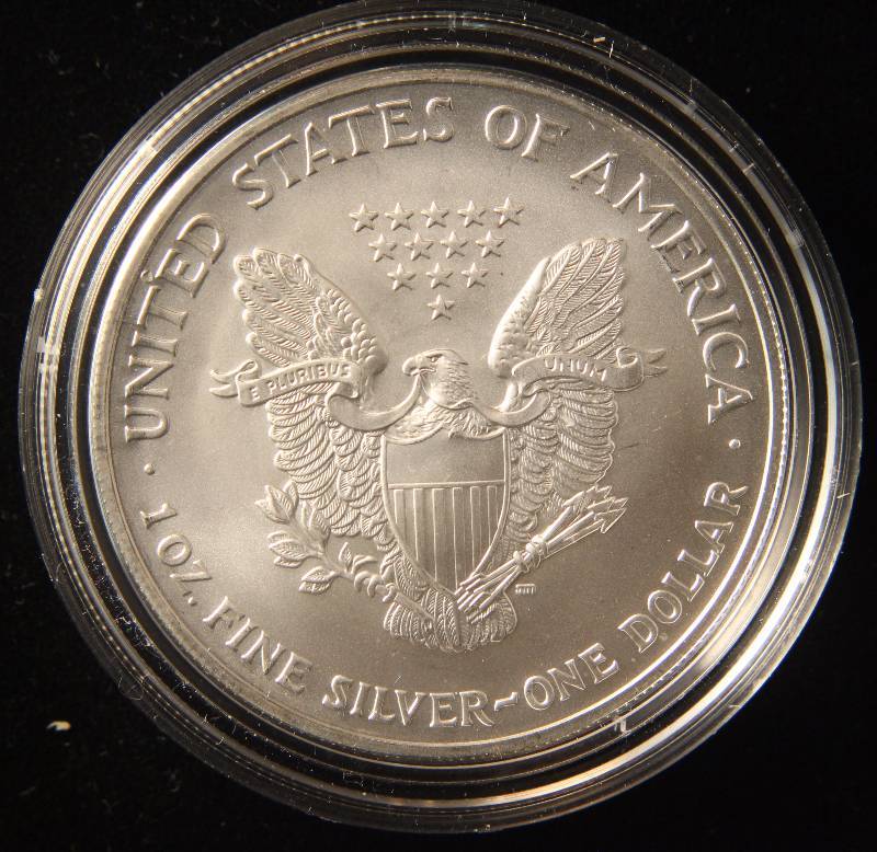 2004 AMERICAN SILVER EAGLE 1 TROY OZ. .999 FINE SILVER DOLLAR IN AIRTIGHT