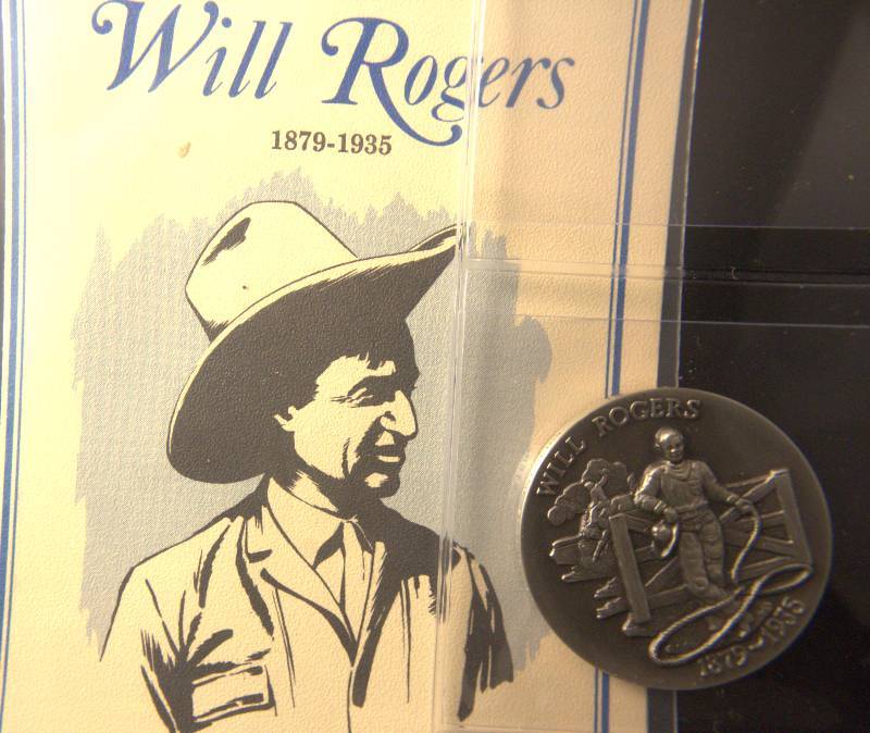 VINTAGE WILL ROGERS 1.15 TROY OZ. STERLING SILVER ART ROUND LONGINES SYMPHONETTE SOCIETY
