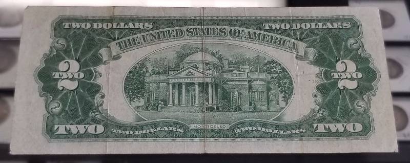 1953 RED SEAL US $2 BILL FEDERAL RESERVE NOTE XF